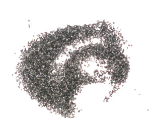 A pile of coarse black powder