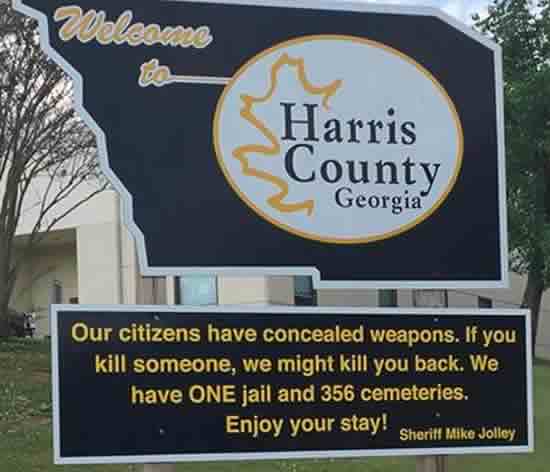 Harris County Welcome Sign